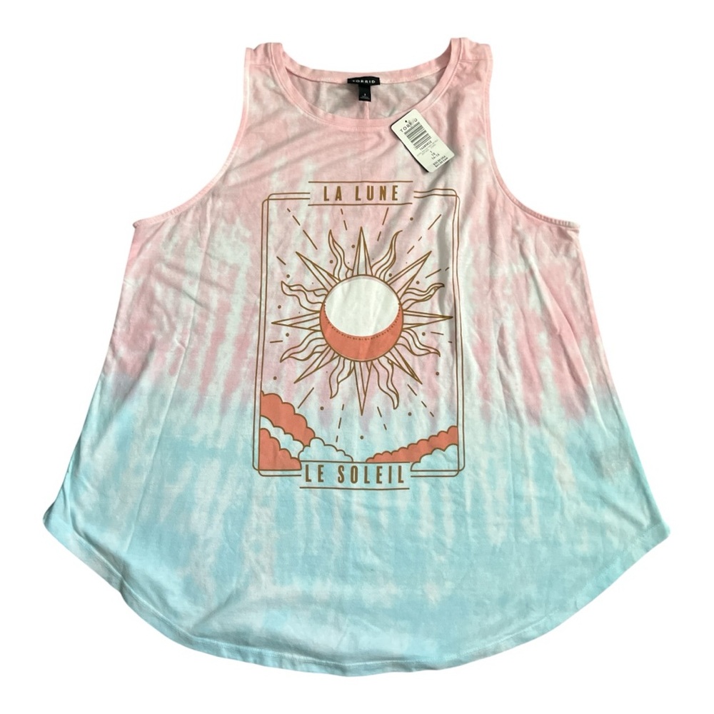 Pink and Blue Sun Graphic Tank Top By Torrid Size 1X - Picture 2 of 5